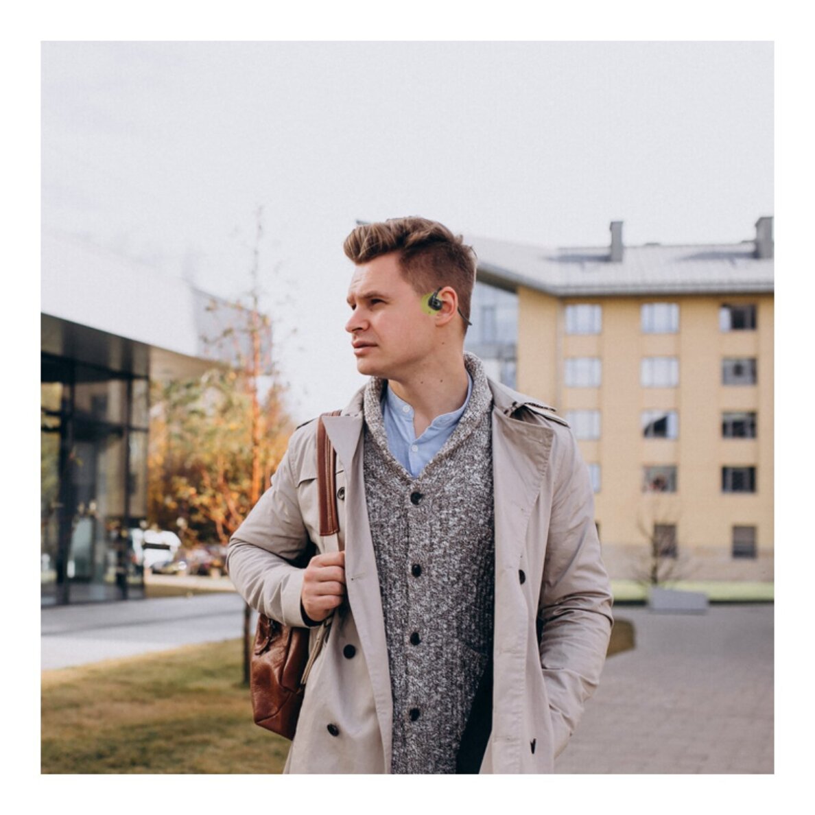 Bluetooth ausinės black DEVIA Lite1 Air Conduction EM204 1