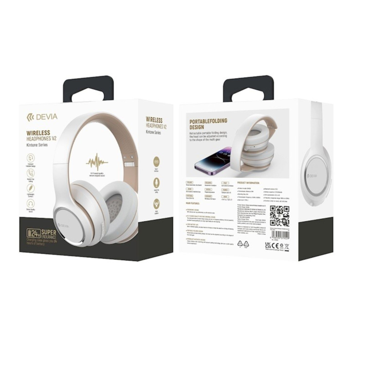 Bluetooth ausinės Devia Kintone baltos 338687 3