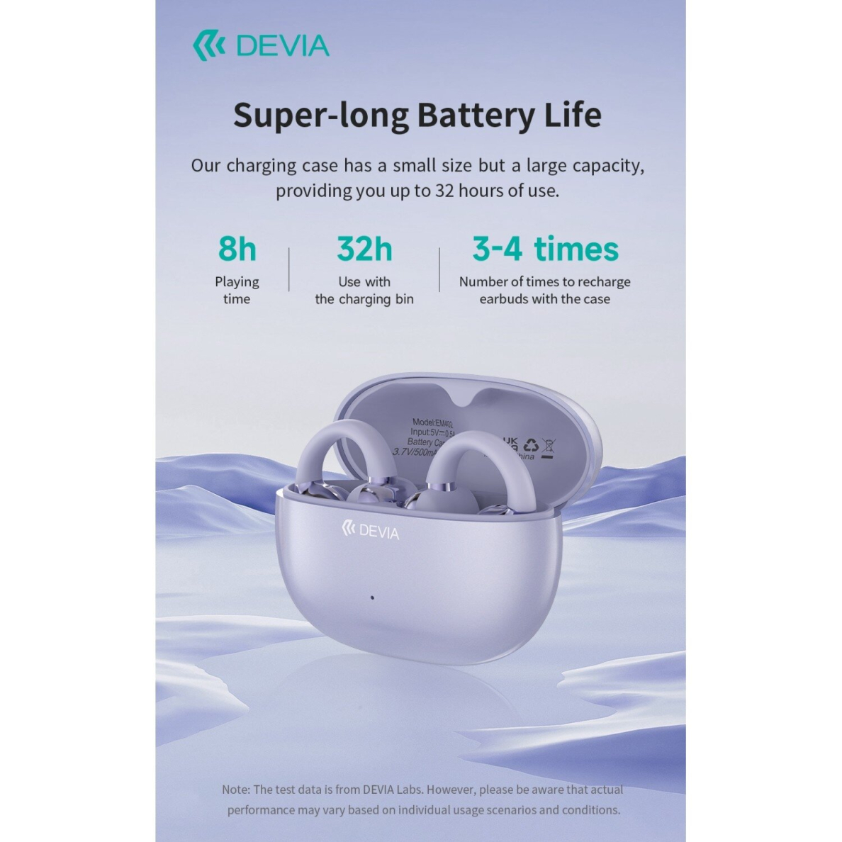 Bluetooth ausinės purple Devia OWS Pro2 Clip-on EM402 4 Bluetooth ausinės purple Devia OWS Pro2 Clip-on EM402 4