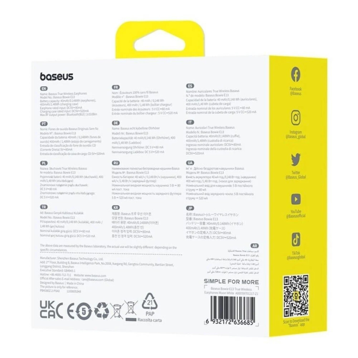 Bluetooth ausinės white Baseus Bowie E13 A00059701217-Z1 12