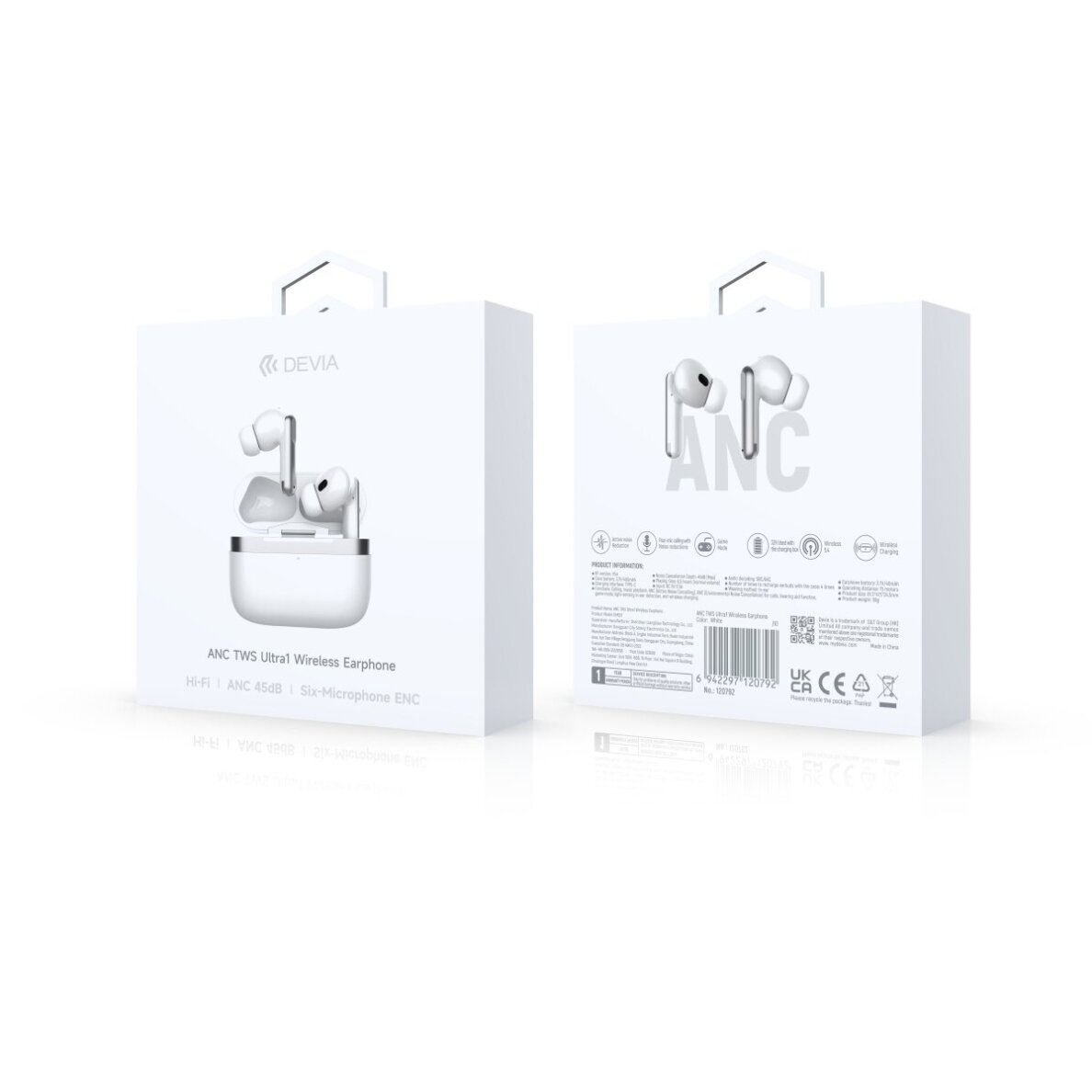 Bluetooth ausinės white Devia ANC TWS Ultra1 EM031 13