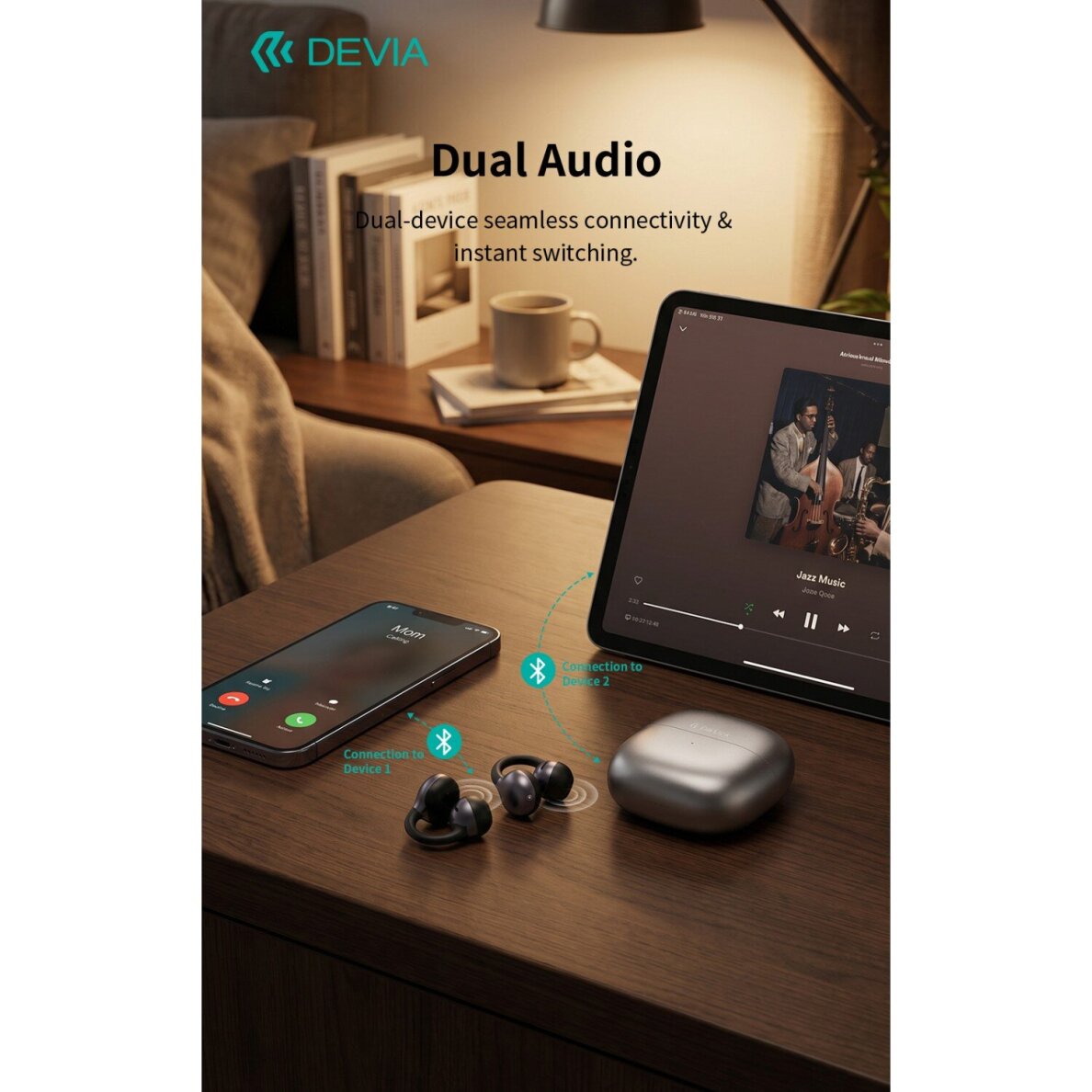 Bluetooth ausinės white DEVIA OWS AI Pro6 Clip-on su vertimo funkcija EM428 16 Bluetooth ausinės white DEVIA OWS AI Pro6 Clip-on su vertimo funkcija EM428 16