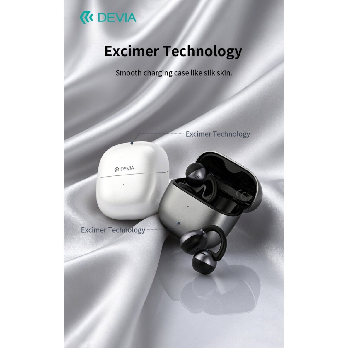 Bluetooth ausinės white DEVIA OWS AI Pro6 Clip-on su vertimo funkcija EM428 18