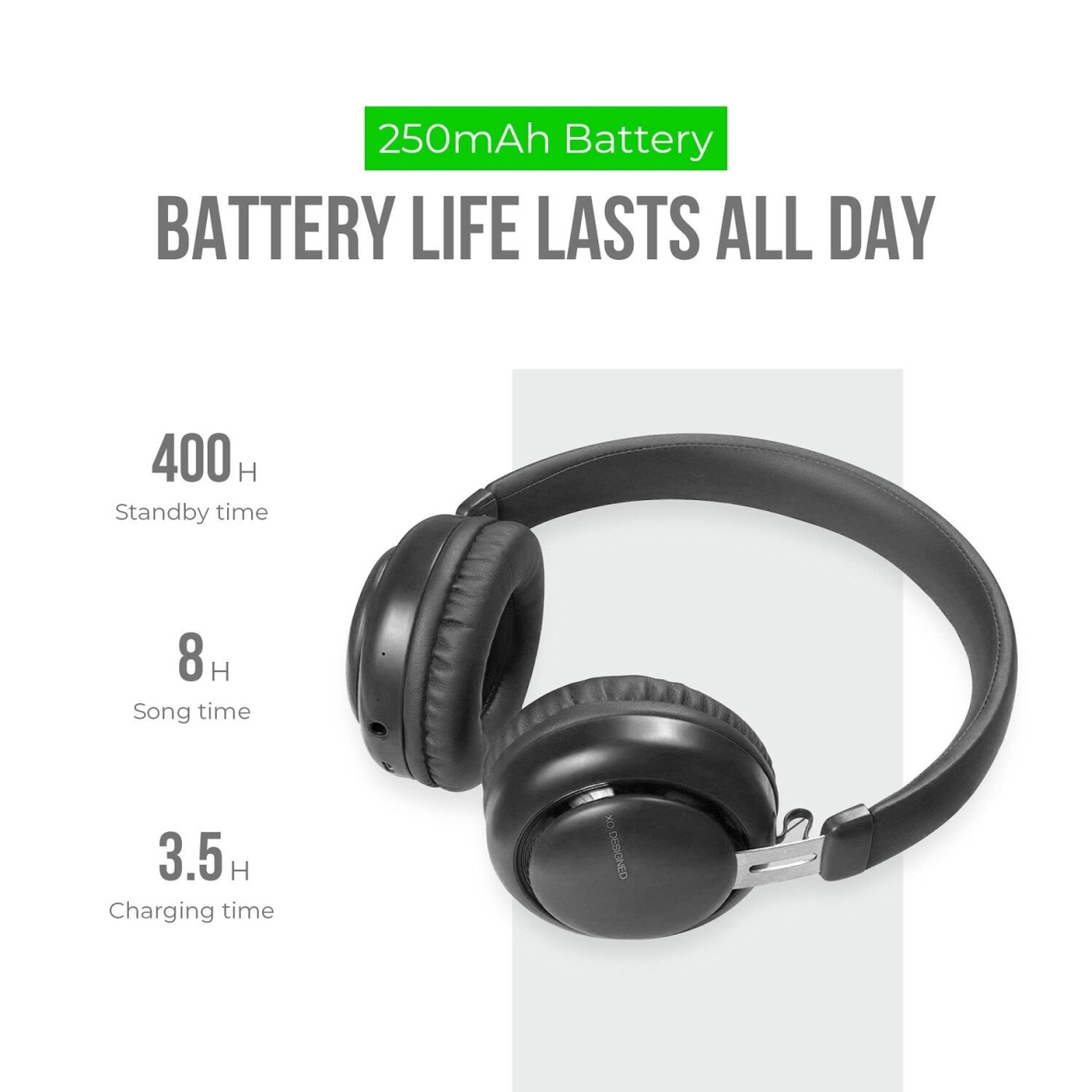 Bluetooth ausinės XO BE10 juodos 4