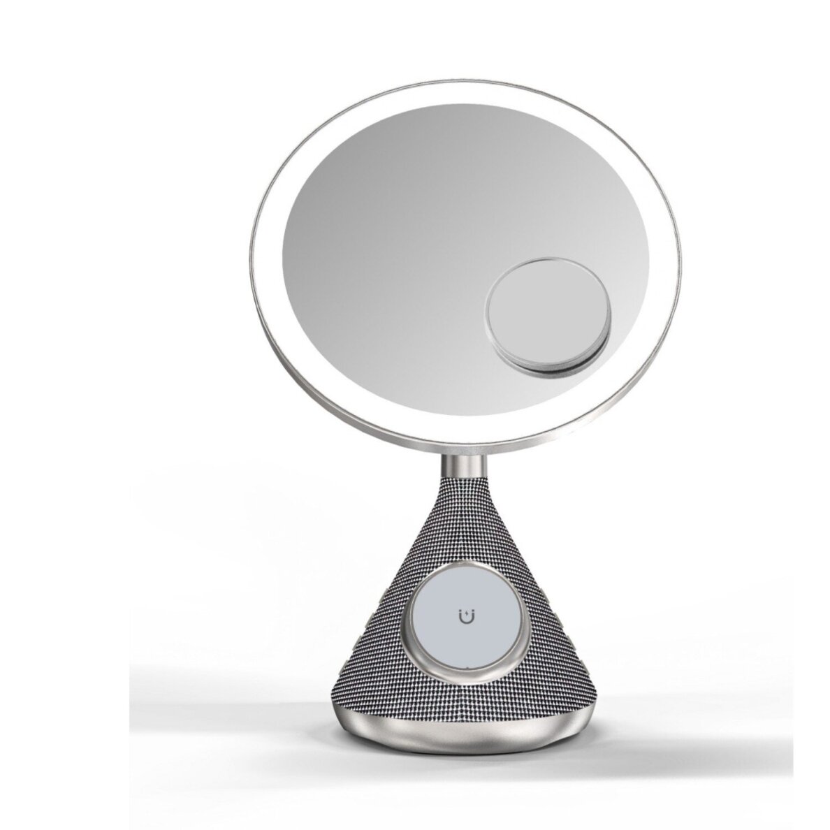 Bluetooth garsiakalbis - belaidžio įkrovimo stotelė silver Pointuch 15W + LED SY-W02243