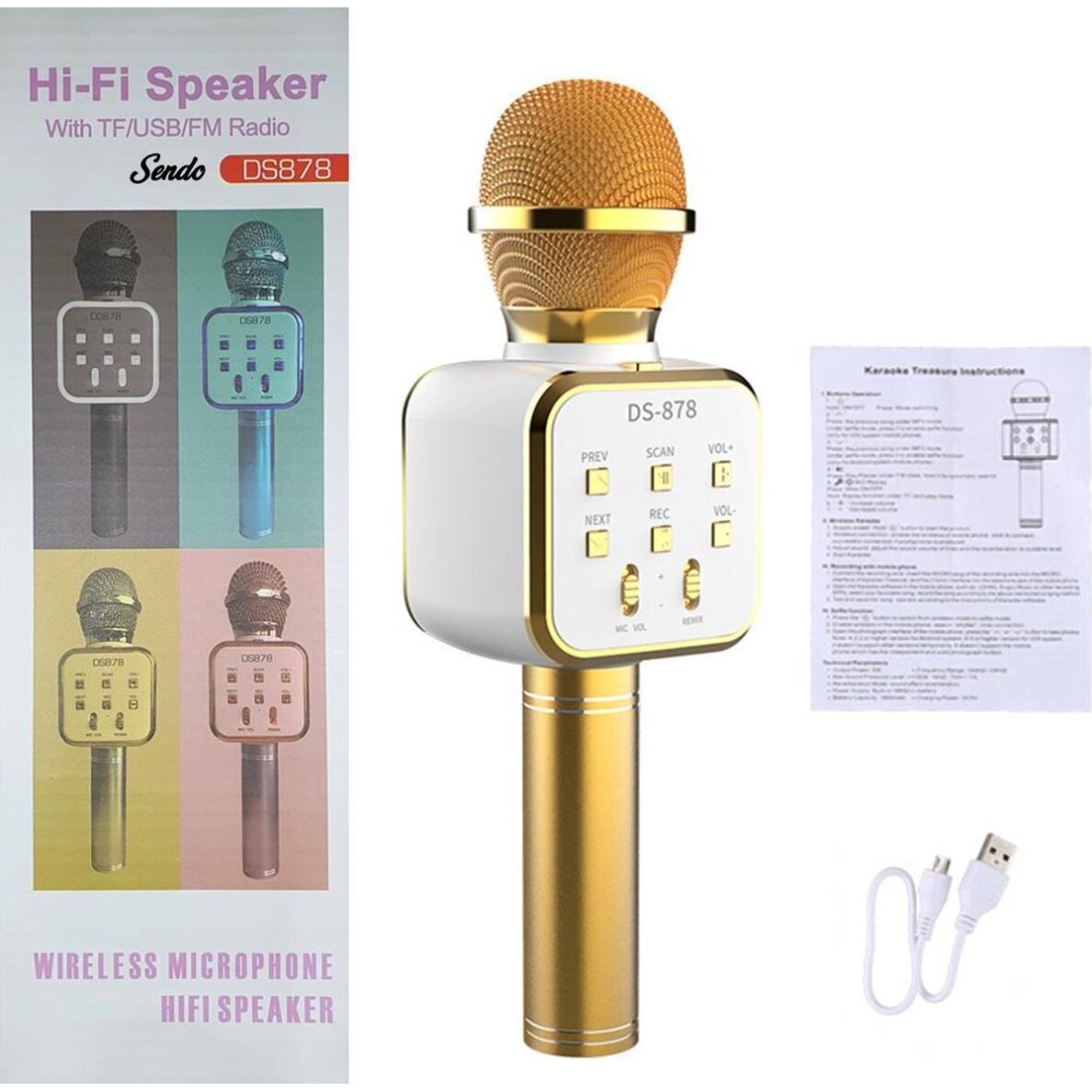 Bluetooth garsiakalbis-mikrofonas gold DS-878 40264 2