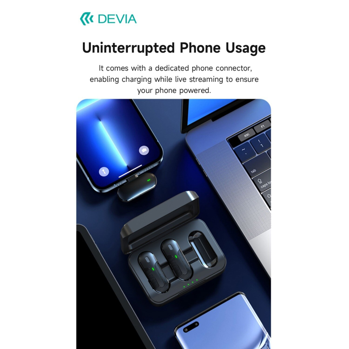 Bluetooth prisegamas mikrofonas 2 in 1 TYPE-C DEVIA 9 Bluetooth prisegamas mikrofonas 2 in 1 TYPE-C DEVIA 9