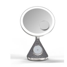 Bluetooth garsiakalbis - belaidžio įkrovimo stotelė silver Pointuch 15W + LED SY-W02243