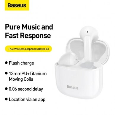 Bluetooth ausinės white Baseus Bowie E3 NGTW080002 12