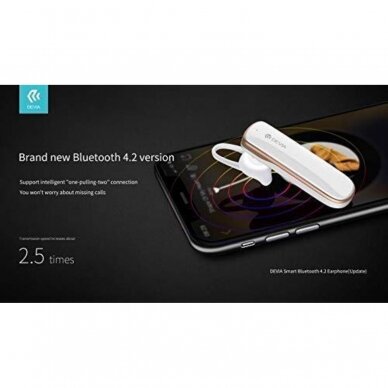 Bluetooth ausinės baltos Devia SMART 4.2 5