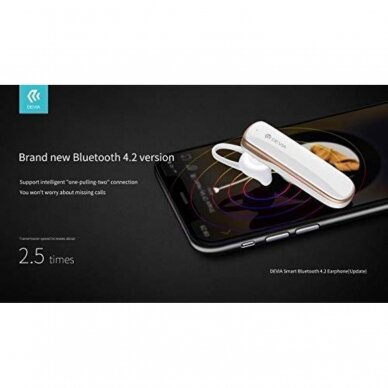 Bluetooth ausinės baltos Devia SMART 4.2 2