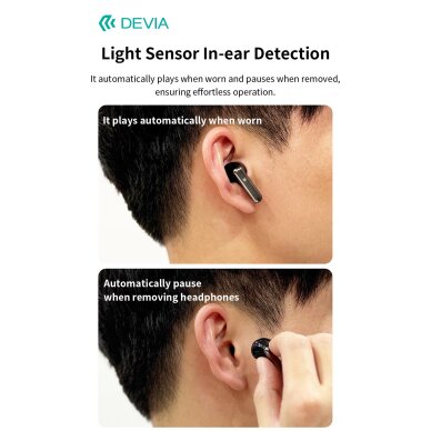 Bluetooth ausinės black Devia ANC TWS Ultra1 EM031 8