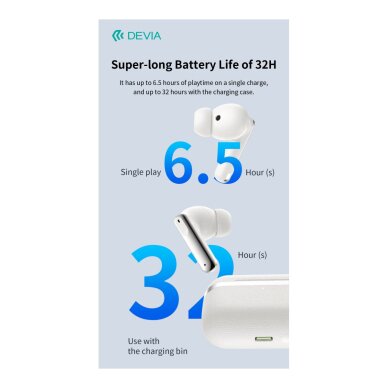 Bluetooth ausinės black Devia ANC TWS Ultra1 EM031 5