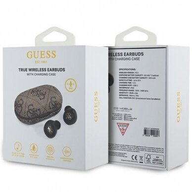 Bluetooth ausinės brown GUESS 4G Metal GUTWSP4EGK 5