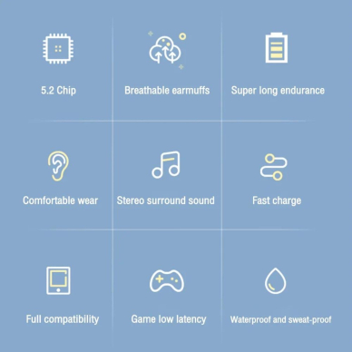 Bluetooth ausinės COLORFUL mėlynos RKD96 30029 3