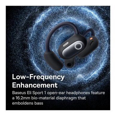 Bluetooth ausinės juodos Baseus Eli Sport1 A00064400121-00 8