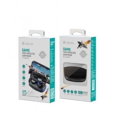 Bluetooth ausinės juodos Devia TWS A9 GAME EM408 2