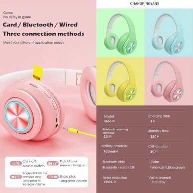 Bluetooth ausinės mėtos spalvos P39 30179 4