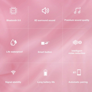 Bluetooth ausinės mėtos spalvos P68 30185 5