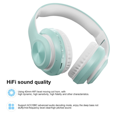 Bluetooth ausinės mėtos spalvos P68 30185 2