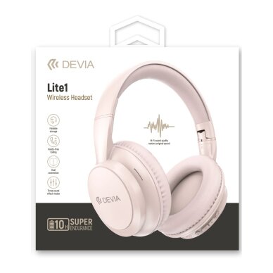 Bluetooth ausinės pink DEVIA Lite1 JH-820 1