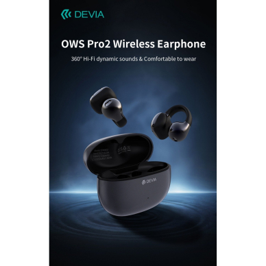 Bluetooth ausinės purple Devia OWS Pro2 Clip-on EM402 2