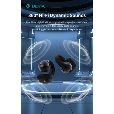 Bluetooth ausinės purple Devia OWS Pro2 Clip-on EM402 3 Bluetooth ausinės purple Devia OWS Pro2 Clip-on EM402 3