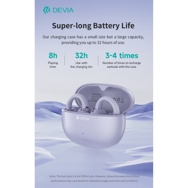 Bluetooth ausinės purple Devia OWS Pro2 Clip-on EM402 4 Bluetooth ausinės purple Devia OWS Pro2 Clip-on EM402 4