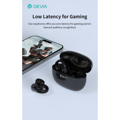 Bluetooth ausinės purple Devia OWS Pro2 Clip-on EM402 6