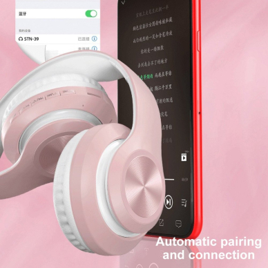 Bluetooth ausinės rausvos P68 30185 3