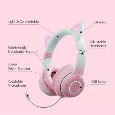 Bluetooth ausinės su mikrofonu CAT pink BT029C 30158F 1