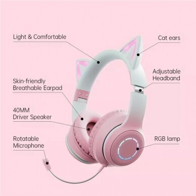 Bluetooth ausinės su mikrofonu CAT pink BT029C 30158F 1
