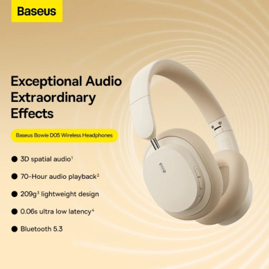 Bluetooth ausinės white Baseus Bowie D05 NGTD020202 1
