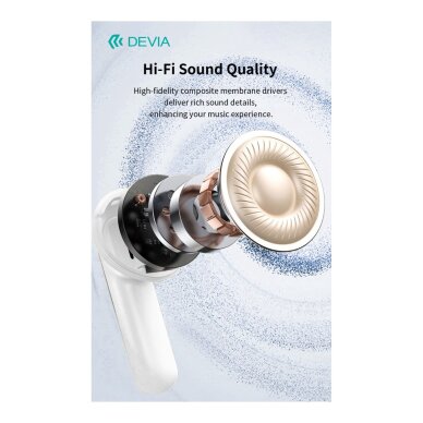 Bluetooth ausinės white Devia ANC TWS Ultra1 EM031 11