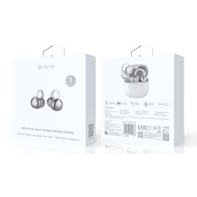Bluetooth ausinės white DEVIA OWS AI Pro6 Clip-on su vertimo funkcija EM428 2 Bluetooth ausinės white DEVIA OWS AI Pro6 Clip-on su vertimo funkcija EM428 2