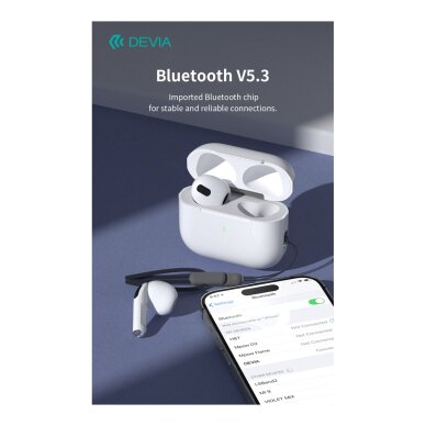 Bluetooth ausinės white Devia TWS Airbuds Pods3 EM410 1