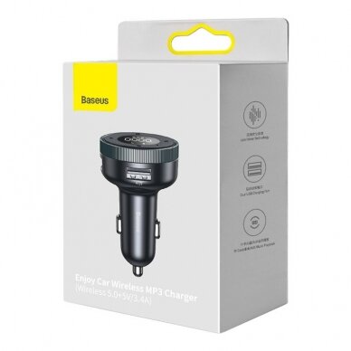 Bluetooth FM moduliatorius-kroviklis Baseus x2USB CCLH-01 black 3
