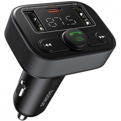 Bluetooth FM moduliatorius-kroviklis Baseus x2USB + TYPE-C C10762200113-00