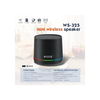 Bluetooth garsiakalbis black 40091 3 Bluetooth garsiakalbis black 40091 3