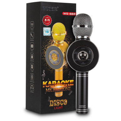 Bluetooth garsiakalbis-mikrofonas juodas WS-668 Bluetooth garsiakalbis-mikrofonas juodas WS-668