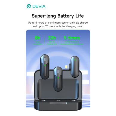Bluetooth prisegamas mikrofonas 2 in 1 Lightning DEVIA 6 Bluetooth prisegamas mikrofonas 2 in 1 Lightning DEVIA 6