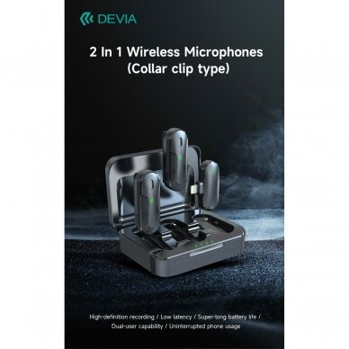 Bluetooth prisegamas mikrofonas 2 in 1 TYPE-C DEVIA 4