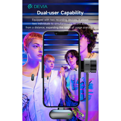 Bluetooth prisegamas mikrofonas 2 in 1 TYPE-C DEVIA 8