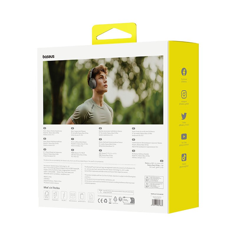 Bluetooth ausinės twilight grey Baseus Bass 35 Max A00070800821-00 14 Bluetooth ausinės twilight grey Baseus Bass 35 Max A00070800821-00 14