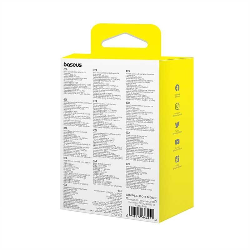 Bluetooth FM moduliatorius-kroviklis Baseus x2USB + TYPE-C C10762200113-00 6 Bluetooth FM moduliatorius-kroviklis Baseus x2USB + TYPE-C C10762200113-00 6