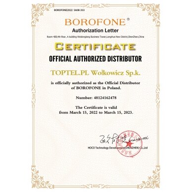 Borofone lightning šakotuvas adapteris į 2x lightning BV11 baltas 8