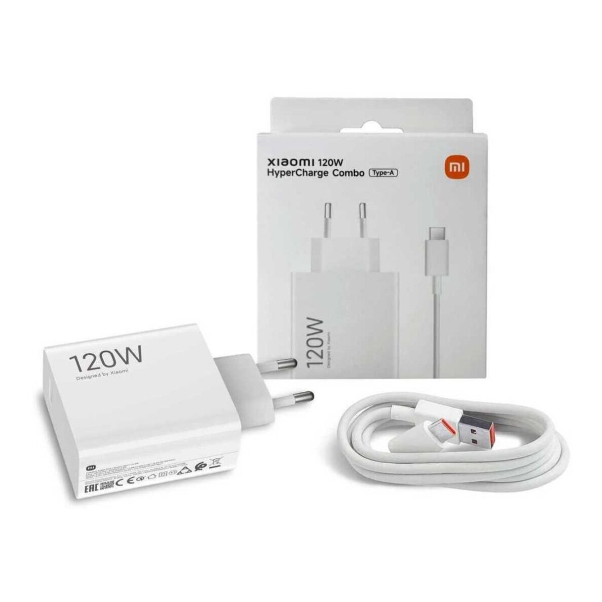 Buitinis įkroviklis su laidu XIAOMI 120W HyperCharge Combo USB to Type-C 6A white MDY-14-EE 2