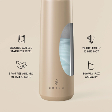 BURGA Water Bottle - Tan 500 ml 2