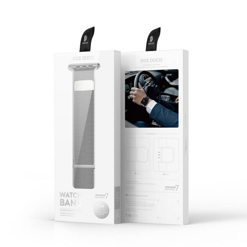 DUX DUCIS Milanese stainless steel magnetic apyrankė Apple Watch Silver 38/40/41/42 mm 9