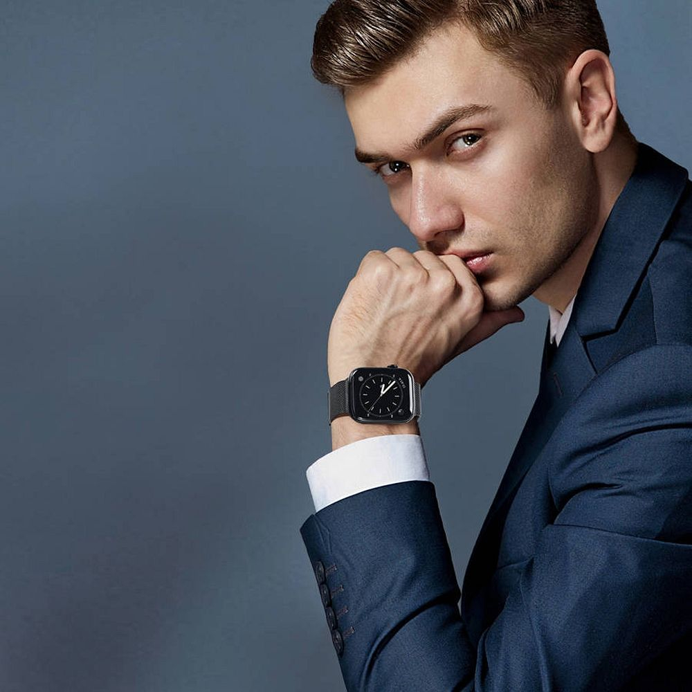 DUX DUCIS Milanese stainless steel magnetic apyrankė Apple Watch Black 42/44/45/46/49 mm 7